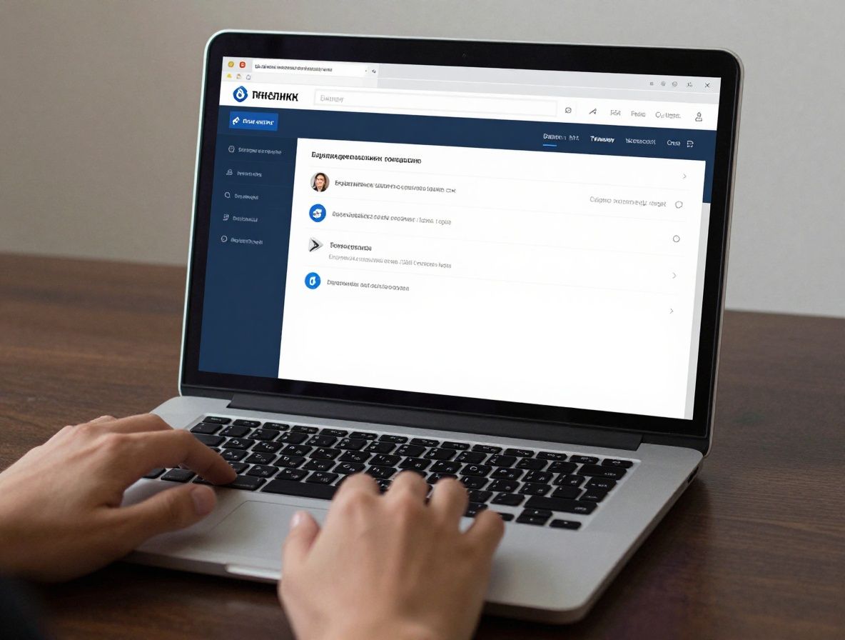Крупный план экрана ноутбука с поддельной страницей входа в систему интернет-банка на фоне тёмного рабочего стола, демонстрируя фишинговую атаку