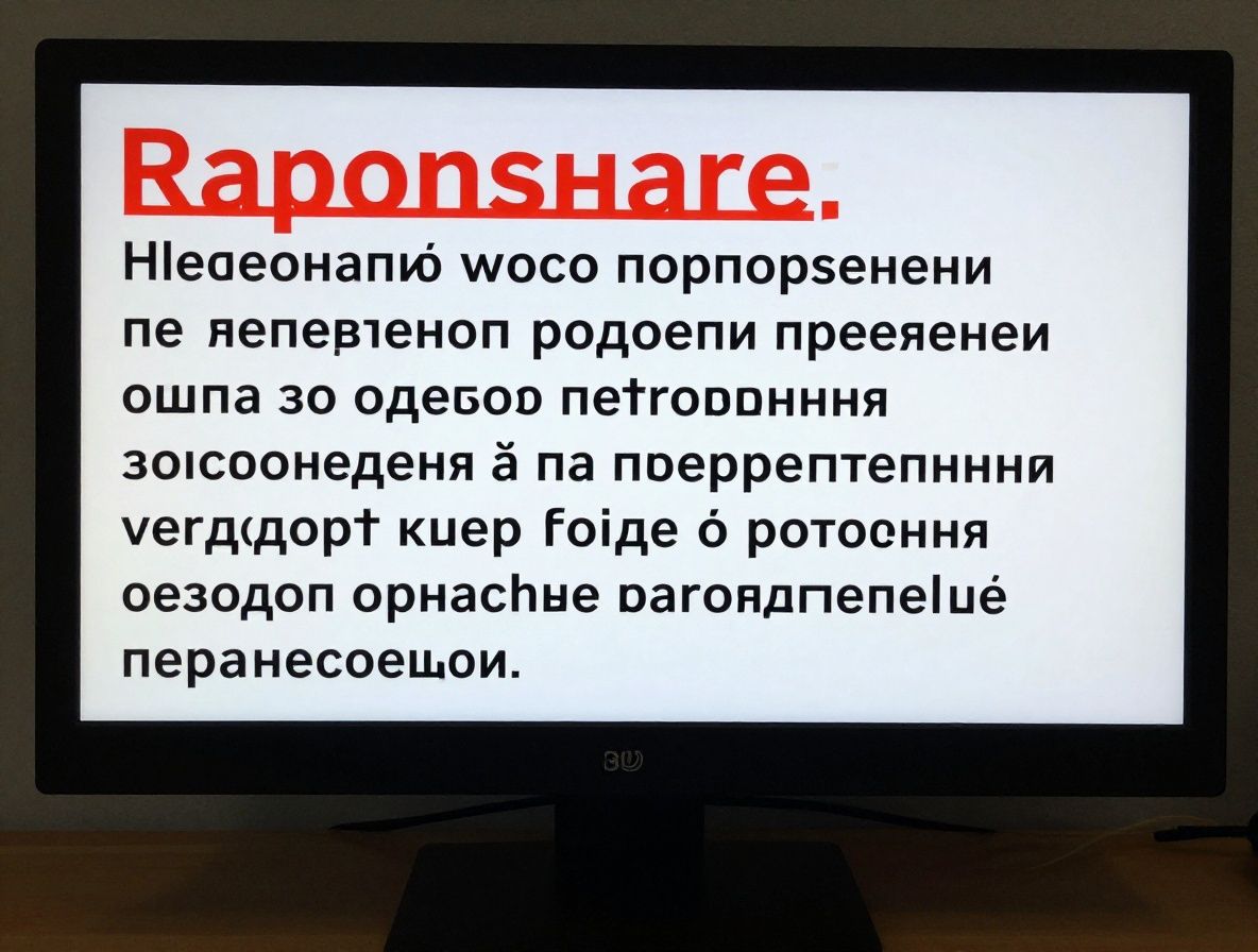 Монитор компьютера с предупреждающим сообщением о заражении ransomware и требованием выкупа на красном фоне с кодом
